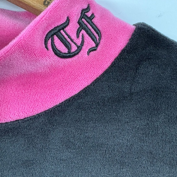 Teddy Fresh Black Color Block Velour Long Sleeve Mockneck Women’s XS - Picture 2 of 6